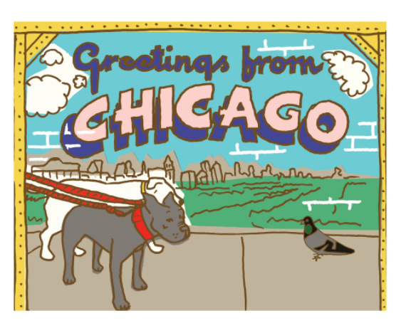 Greeting From Chicago Dogs Postcard