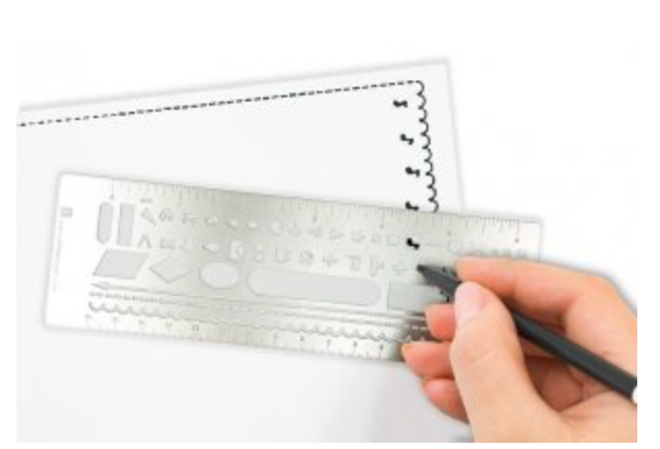 Metal Stencil Ruler Bookmark 