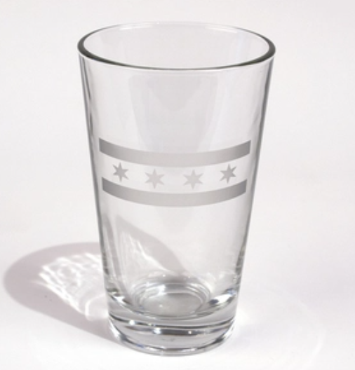 Chicago Flag Pint Glass