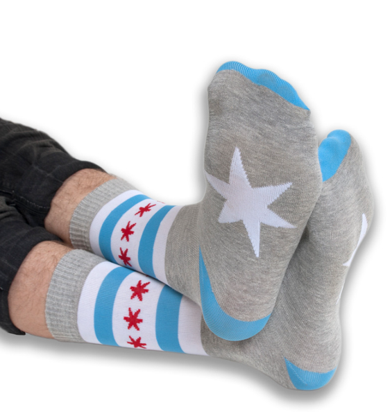 Chicago Grey Flag Socks
