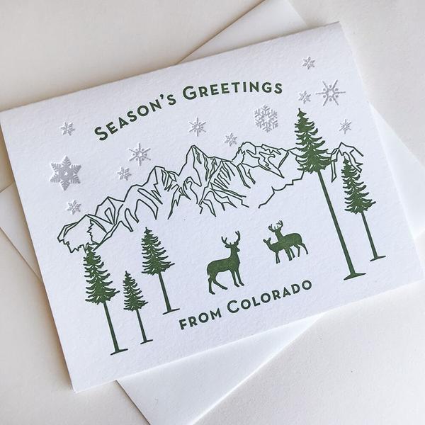 Seasons Greetings Colorado Card - Steel Petal Press