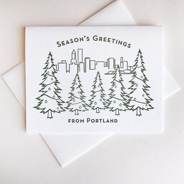 Seasons Greetings Portland Card - Steel Petal Press