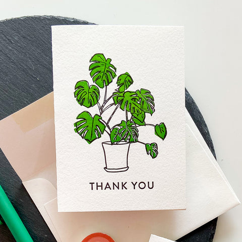 Monstera Thank You Card