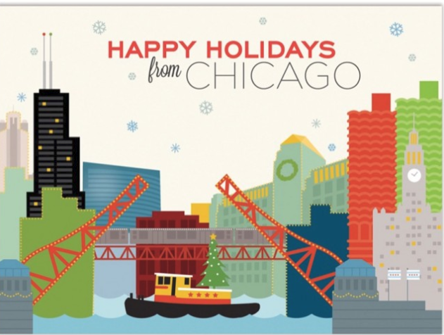 Happy Holidays Chicago Bridge Card