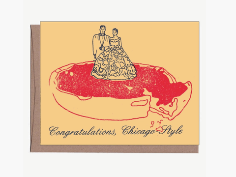 Chicago Pizza Wedding Card