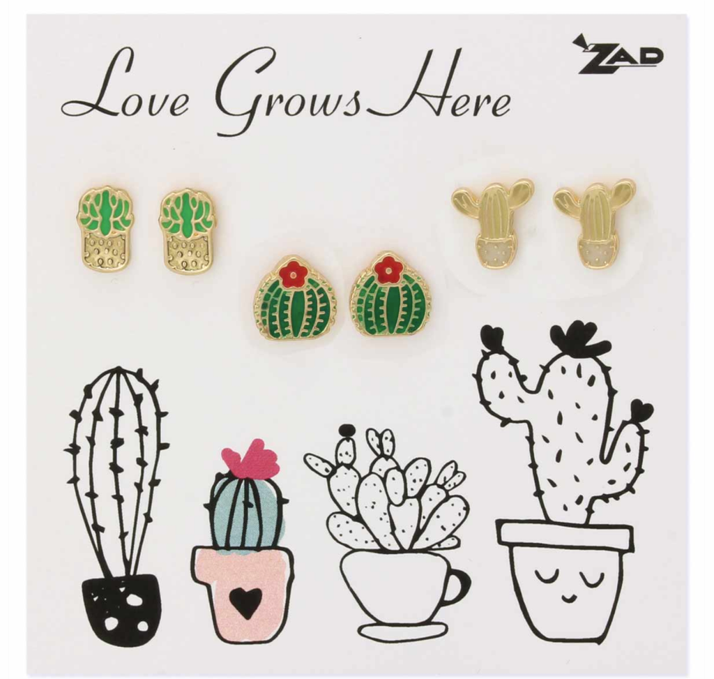 Cactus Earrings Set