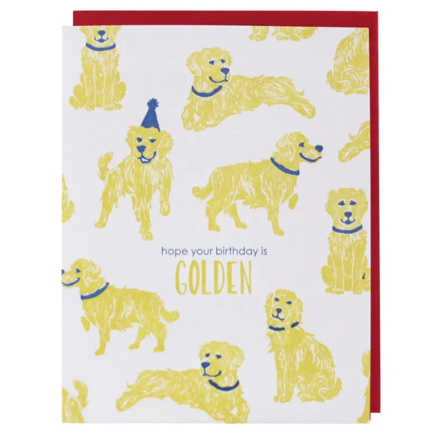 Golden Dogs Birthday Card 