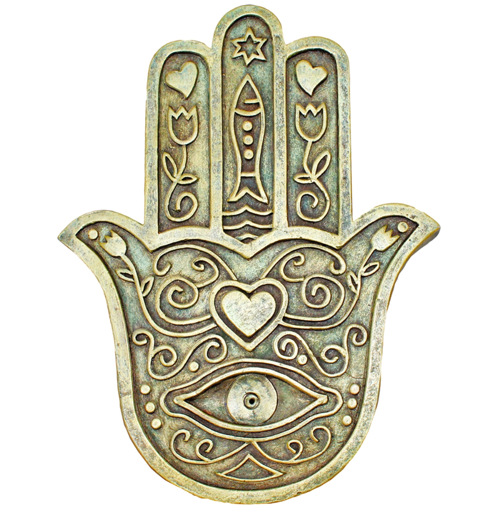 Gold Hamsa Incense Holder & Wall Plaque
