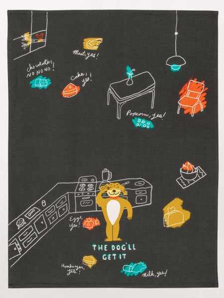 Dish Towel: The Dog'll Get It - Steel Petal Press
