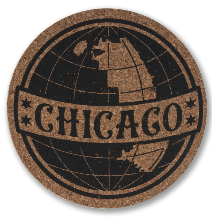 World Globe Chicago Coaster 