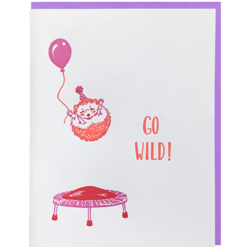 Go Wild Happy Birthday Hedgehog Card 