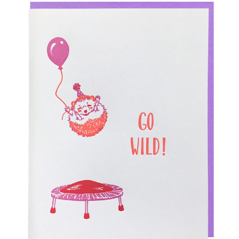 Go Wild Happy Birthday Hedgehog Card 