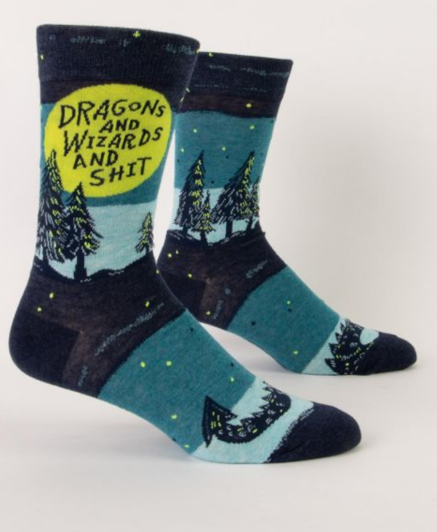 Dragons And Wizards And Shit Crew Socks 