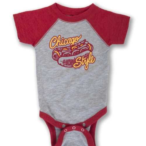 Chicago Style Hot Dog Vintage Onesie