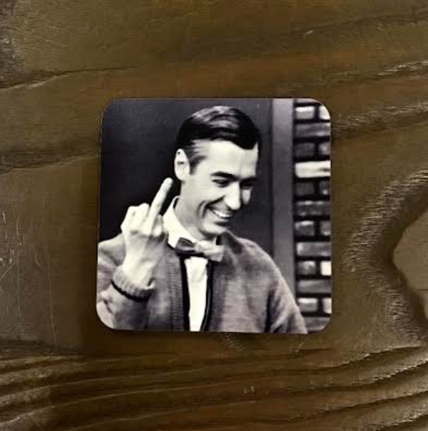 Mr Rogers Middle Finger Coaster