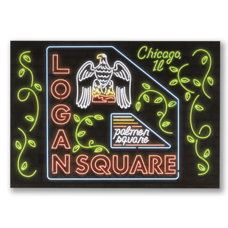 Neon Logan Square Postcard