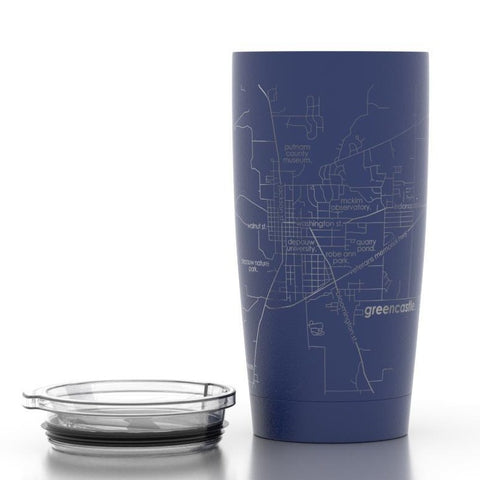 Blue Chicago Grid Map Insulated Travel Tumbler