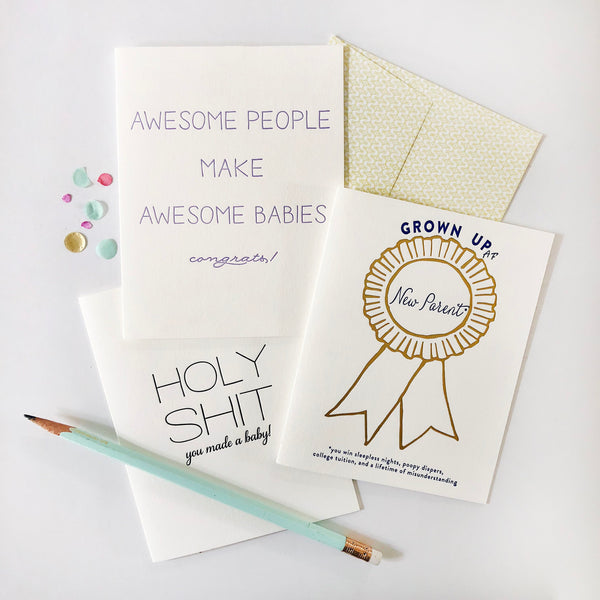 Holy Shit You Made a Baby Card - Steel Petal Press