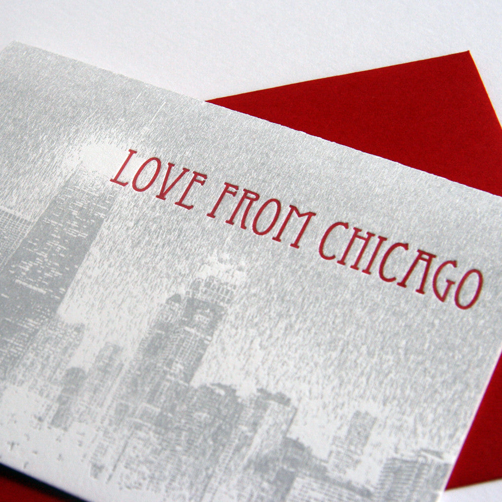 Love from Chicago Skyline Card - Steel Petal Press